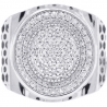 Mens Diamond Pave Oval Pinky Ring 18K Two Tone Gold 1.20 ct