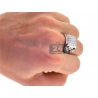 Mens Diamond Square Pinky Ring 18K Two Tone Gold 1.63 ct