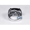Mens Diamond Rectangle Pinky Ring 14K White Gold 1.15 ct