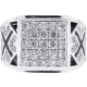 18K White Gold 1.80 ct Diamond Cut Mens Ring
