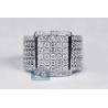 Mens Diamond Rectangle Pinky Ring 18K White Gold 1.51 Carat