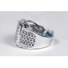 Mens Diamond Rectangle Pinky Ring 18K White Gold 1.51 Carat