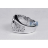 Mens Diamond Pave Oval Filigree Ring 18K White Gold 1.14 ct