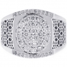 18K White Gold 1.14 ct Diamond Cluster Mens Ring