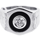 18K White Gold 0.70 ct Diamond Onyx Mens Solitaire Ring