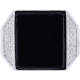 18K White Gold 0.70 ct Diamond Onyx Mens Trapezoid Ring