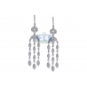 Womens Diamond Chandelier Drop Earrings 14K White Gold 5.36 ct
