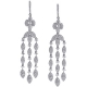 14K White Gold 5.36 ct Diamond Womens Chandelier Earrings