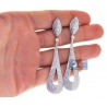 Womens Diamond Pave Drop Earrings 14K White Gold 5.74 ct 3 inch