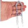 Womens Diamond Long Dangle Earrings 14K White Gold 2.65 ct 5 Inch