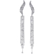 14K White Gold 2.65 ct Diamond Dangle Mesh Earrings 5 Inches