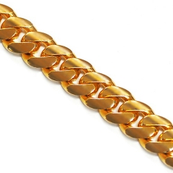 10K Yellow Gold Miami Cuban Link Mens Chain 14 mm 30 Inches