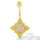 14K Yellow Gold 0.75 ct Diamond Womens Square Star Belly Ring