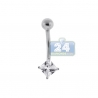 14K White Gold Princess CZ Womens Solitaire Belly Ring