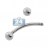 14K White Gold 16 Gauge Curved Eyebrow Ring