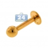 14K Yellow Gold 14 Gauge Ball Labret Stud
