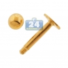 14K Yellow Gold 14 Gauge Ball Labret Stud