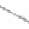 Italian 925 Silver Anchor Puff Link Mens Necklace 6.5 mm