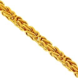 Italian 14K Yellow Gold Byzantine Mens Chain 3.5 mm