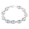 Sterling Silver Puffed Mariner Anchor Mens Bracelet 14mm 9.25"