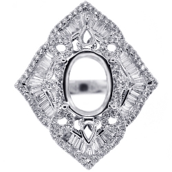 18K White Gold 2.15 ct Diamond Semi Mount Setting Ring
