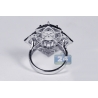 Womens Diamond Setting Semi Mount Ring for Oval 18K White Gold
