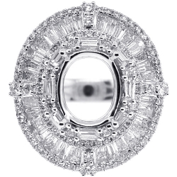 18K White Gold 3.75 ct Diamond Semi Mount Setting Ring