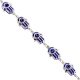 Sterling Silver Blue Hamsa Hand Womens Bracelet 8 mm 7 1/2 inches