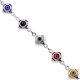 Sterling Silver Multicolor Evil Eye Womens Bracelet 8 mm 7 3/4 inches