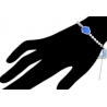 Womens Diamond Hamsa Hand Bracelet 14K White Gold Blue Opal