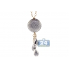 Womens Aquamarine Diamond Drop Pendant Necklace 18K Gold 18"