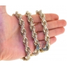 Mens Diamond Rope Chain Solid 14K Yellow Gold 72.80ct 11mm 30"