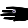 14K White Gold 2.97 ct Blue Sapphire Diamond Womens Ring