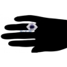 18K White Gold 5.77 ct Blue Sapphire Diamond Womens Ring