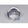 18K White Gold 6.05 ct Blue Sapphire Diamond Womens Ring