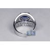 18K White Gold 6.05 ct Blue Sapphire Diamond Womens Ring