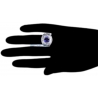 18K White Gold 6.05 ct Blue Sapphire Diamond Womens Ring