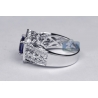 18K White Gold 2.56 ct Princess Sapphire Diamond Womens Ring
