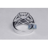 18K White Gold 2.56 ct Princess Sapphire Diamond Womens Ring