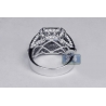 18K White Gold 2.56 ct Princess Sapphire Diamond Womens Ring