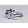 18K White Gold 5.01 ct Blue Sapphire Diamond Womens Ring