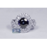 18K White Gold 4.75 ct Blue Sapphire Diamond Womens Ring
