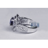18K White Gold 4.75 ct Blue Sapphire Diamond Womens Ring