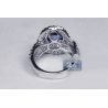 18K White Gold 4.75 ct Blue Sapphire Diamond Womens Ring