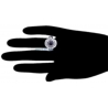 18K White Gold 4.75 ct Blue Sapphire Diamond Womens Ring