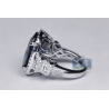 18K White Gold 24.52 ct Blue Sapphire Diamond Womens Ring