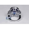 18K White Gold 24.52 ct Blue Sapphire Diamond Womens Ring