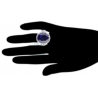 18K White Gold 24.52 ct Blue Sapphire Diamond Womens Ring