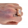 Mens Princess Diamond Pinky Ring 14K Rose Gold 1.25 ct