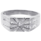 14K White Gold 0.45 ct Diamond Mens Star Design Ring